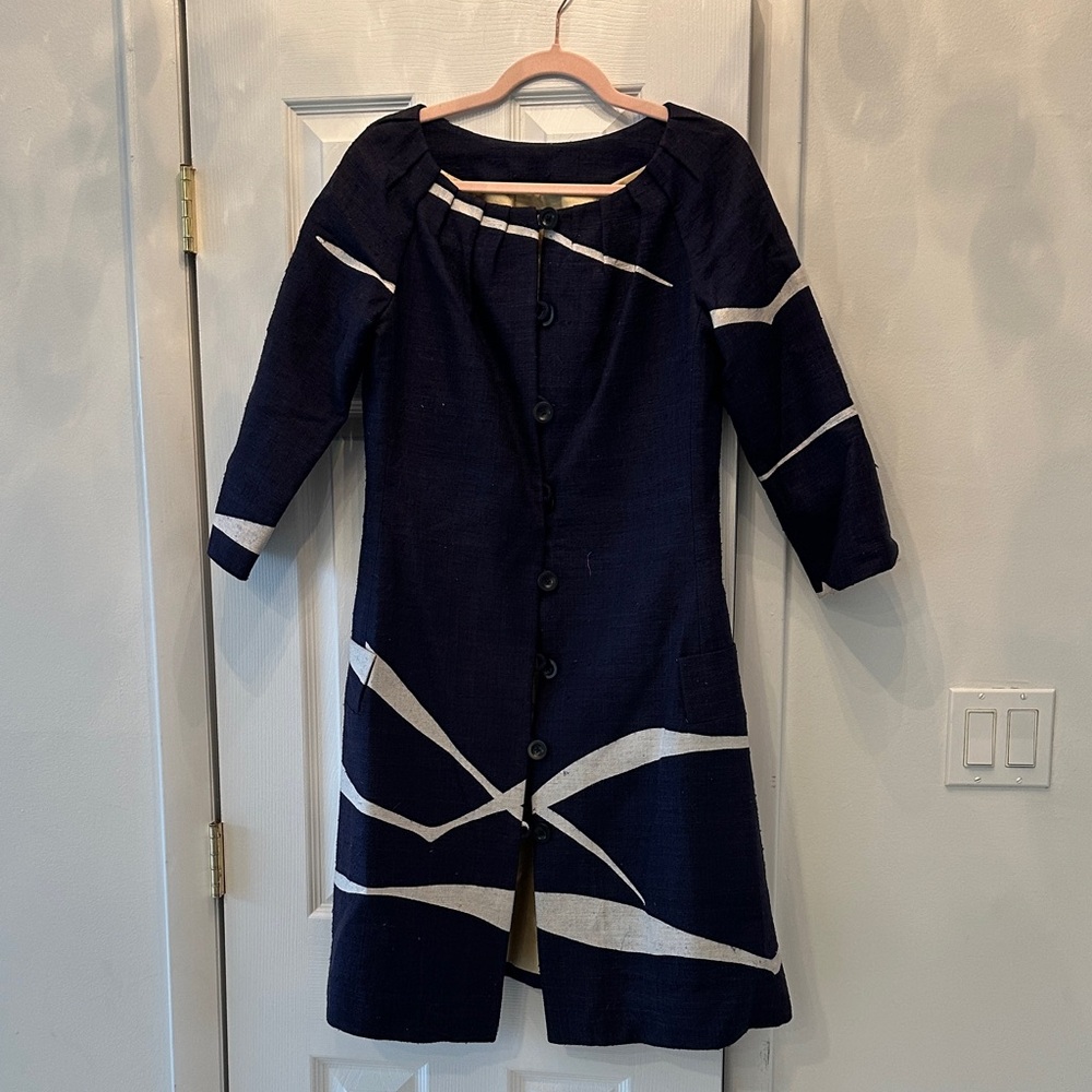 Vintage Tulah  Navy and White Women's Coat. What a gem!